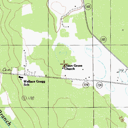 Topographic Map of Union Grove Church, SC