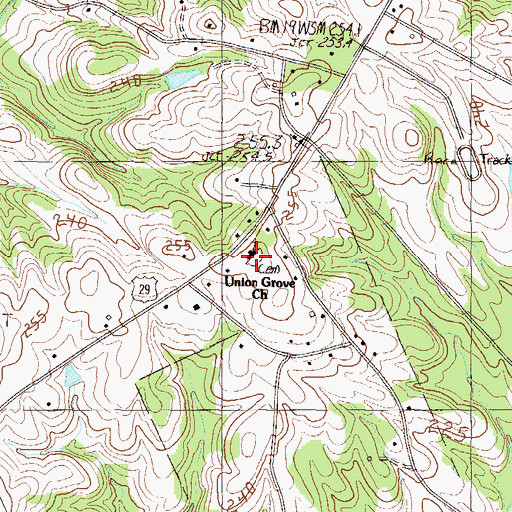 Topographic Map of Union Grove Church, SC