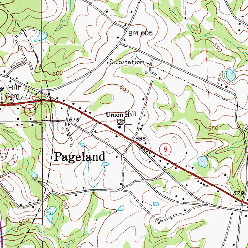 Topographic Map of Union Hill Church, SC