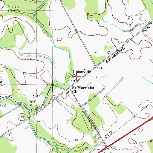 Topographic Map of Unionville Church, SC