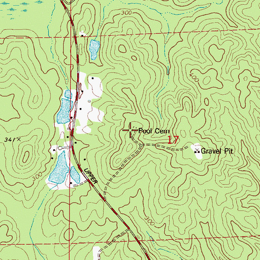 Topographic Map of Pool Cemetery, AL