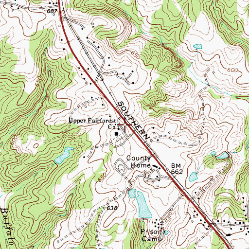 Topographic Map of Upper Fairforest Baptist Church, SC