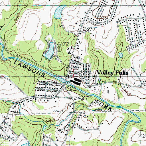 Topographic Map of Valley Falls, SC