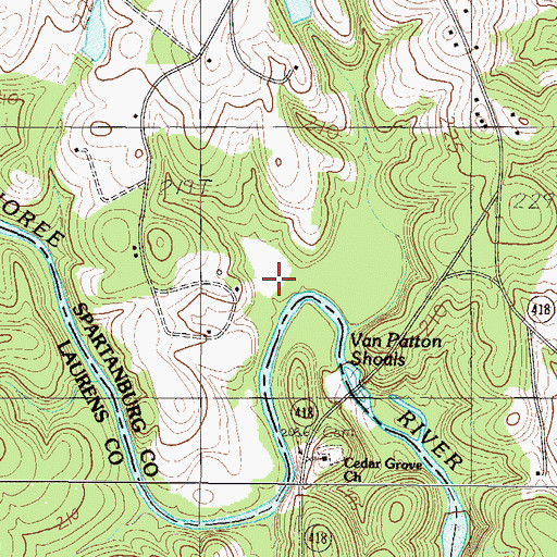 Topographic Map of Van Patton Shoals, SC