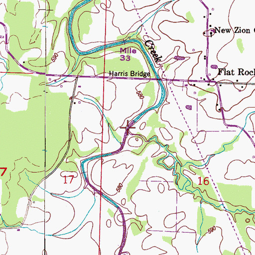 Topographic Map of Pool Creek, AL