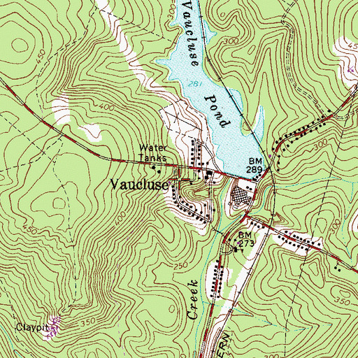 Topographic Map of Vaucluse, SC