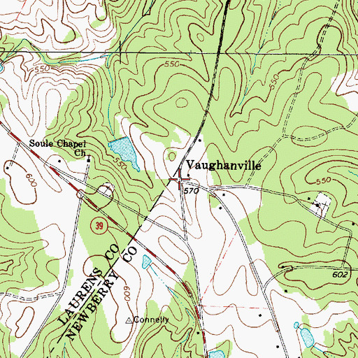 Topographic Map of Vaughanville, SC