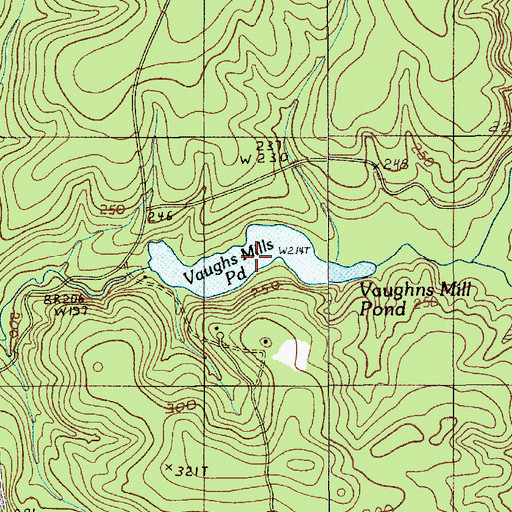 Topographic Map of Vaughns Mill Pond, SC