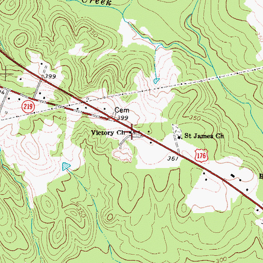 Topographic Map of Victory Church, SC