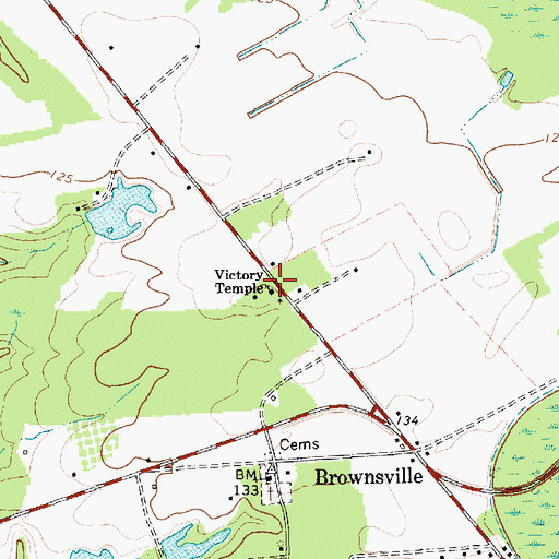Topographic Map of Victory Temple, SC