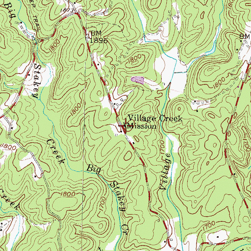 Topographic Map of Village Creek Mission, SC