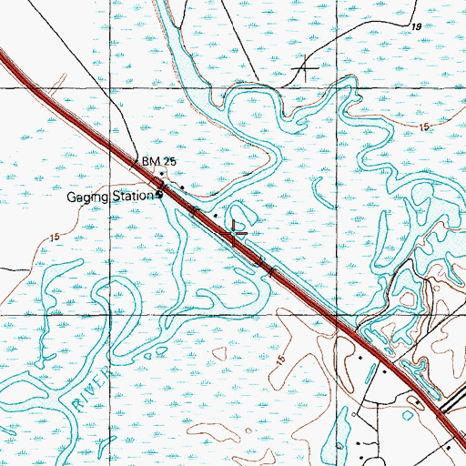Topographic Map of Waccamaw Bridges, SC