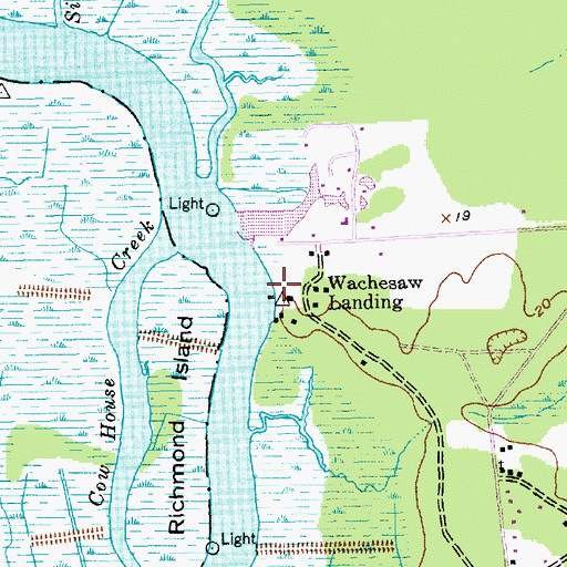 Topographic Map of Wachesaw Landing, SC
