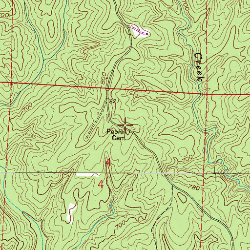 Topographic Map of Poole Cemetery, AL