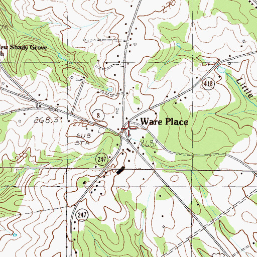 Topographic Map of Ware Place, SC