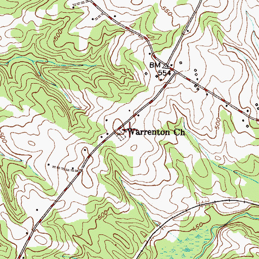 Topographic Map of Warrenton Presbyterian Church, SC