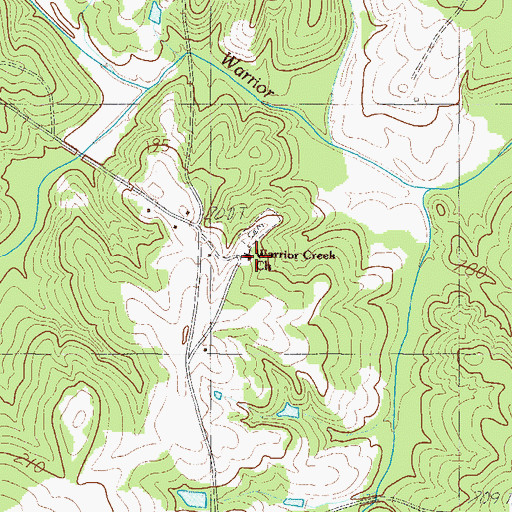 Topographic Map of Warrior Creek Church, SC