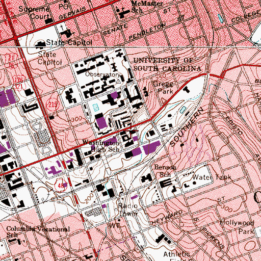 Topographic Map of Washington High School, SC