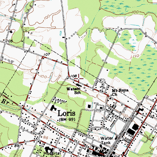 Topographic Map of Watson School, SC