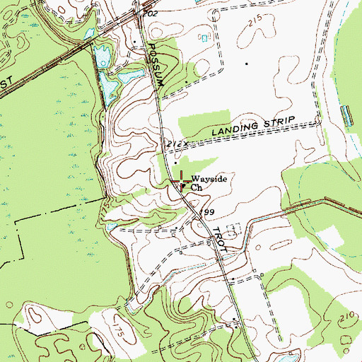 Topographic Map of Wayside Church, SC