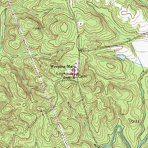 Topographic Map of Weeping Mary Church, SC