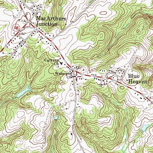 Topographic Map of Welcome Presbyterian Church, SC