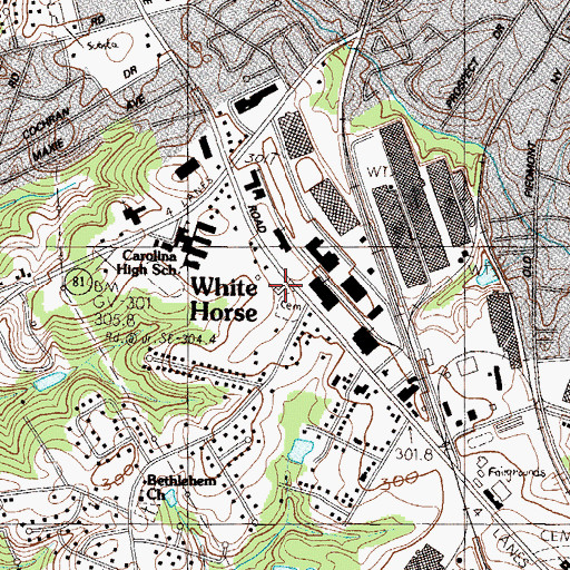 Topographic Map of Welcome Church, SC