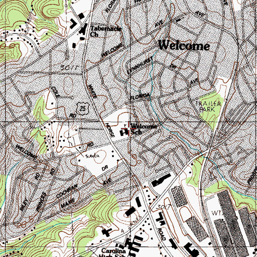 Topographic Map of Welcome School, SC