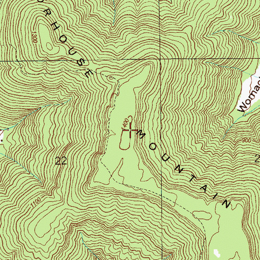 Topographic Map of Poorhouse Mountain, AL