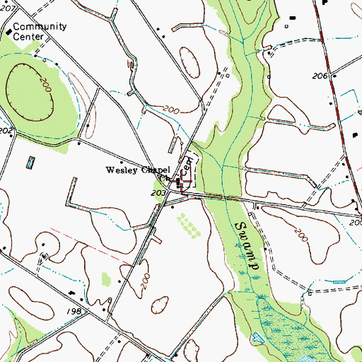 Topographic Map of Wesley Chapel Church, SC