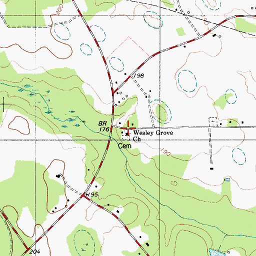 Topographic Map of Wesley Grove Church, SC