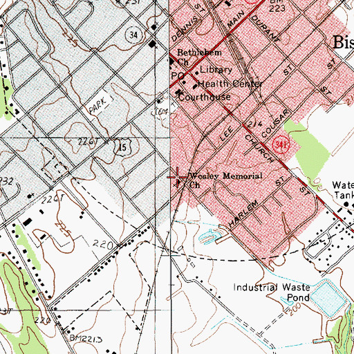 Topographic Map of Wesley Memorial Church, SC