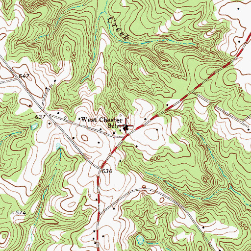 Topographic Map of West Chester School, SC