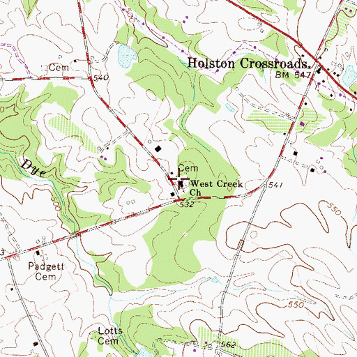 Topographic Map of West Creek Church, SC