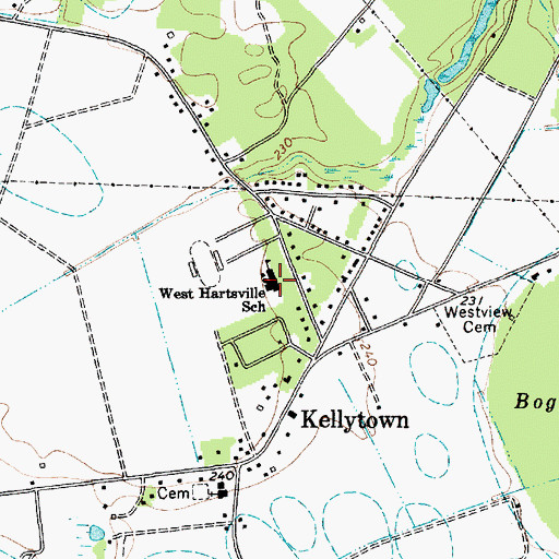 Topographic Map of West Hartsville School, SC
