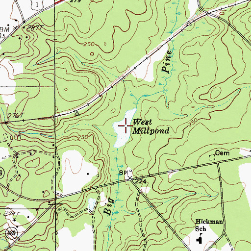 Topographic Map of West Millpond, SC