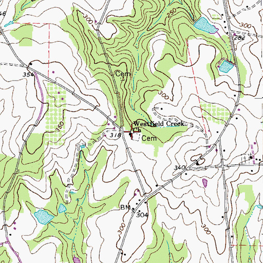 Topographic Map of Westfield Creek Baptist Church, SC