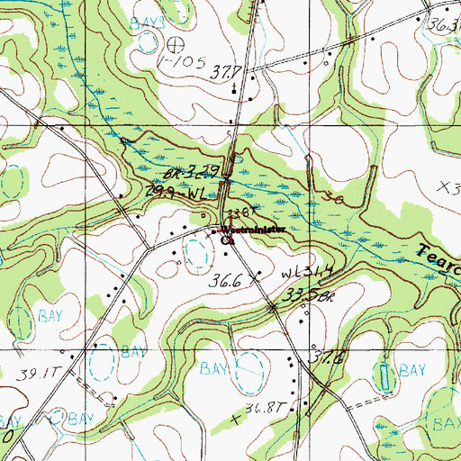 Topographic Map of Westminister Church, SC