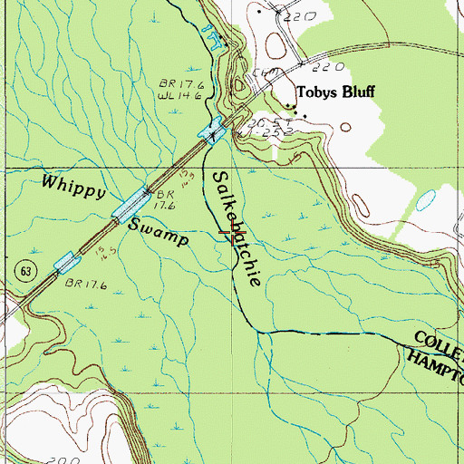 Topographic Map of Whippy Swamp, SC