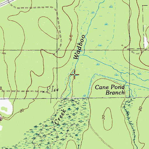 Topographic Map of Whiskinboo Creek, SC