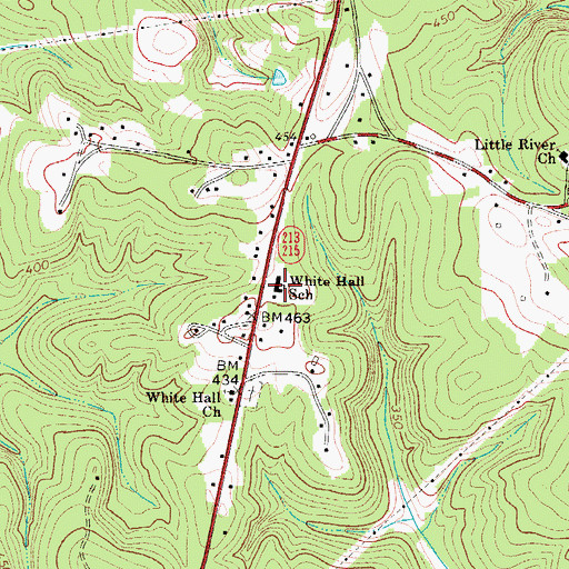 Topographic Map of White Hall School, SC