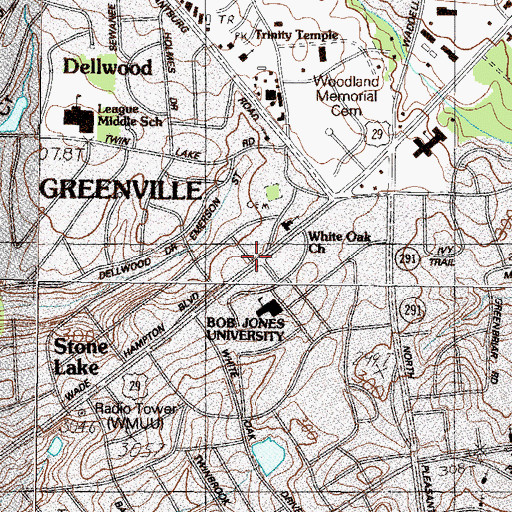 Topographic Map of White Oak Church, SC