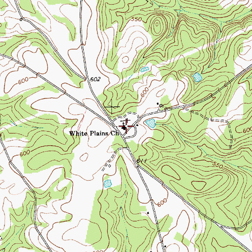 Topographic Map of White Plains Baptist Church, SC
