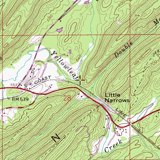 Topographic Map of Poplar Branch, AL