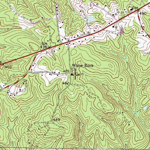 Topographic Map of White Rock Church, SC