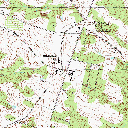 Topographic Map of Whitefield Baptist Church, SC
