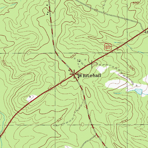 Topographic Map of Whitehall, SC