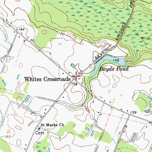 Topographic Map of Whites Crossroads, SC