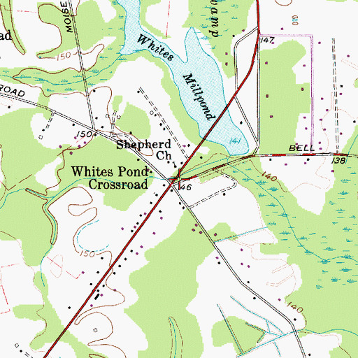 Topographic Map of Whites Pond Crossroad, SC
