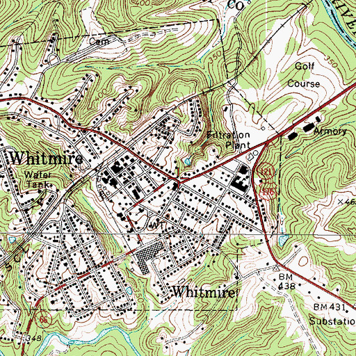 Topographic Map of Whitmire, SC